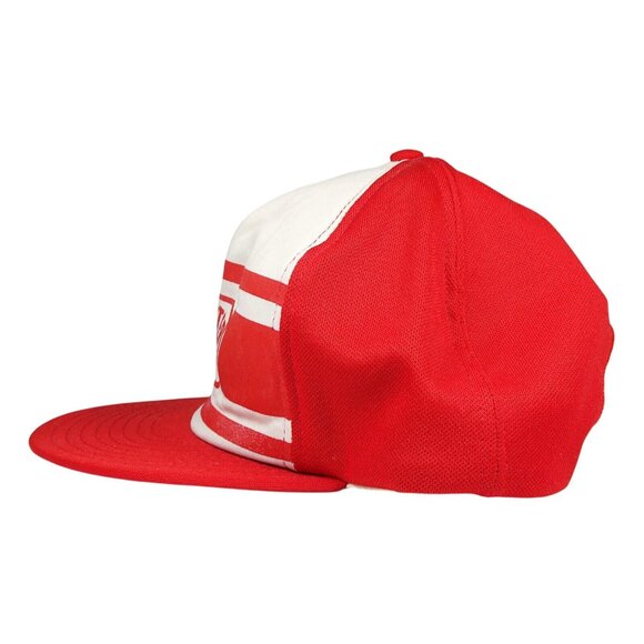 Vintage 1980s Shebester Oil AJD Trucker Hat Red White Snapback USA - Picture 2 of 8